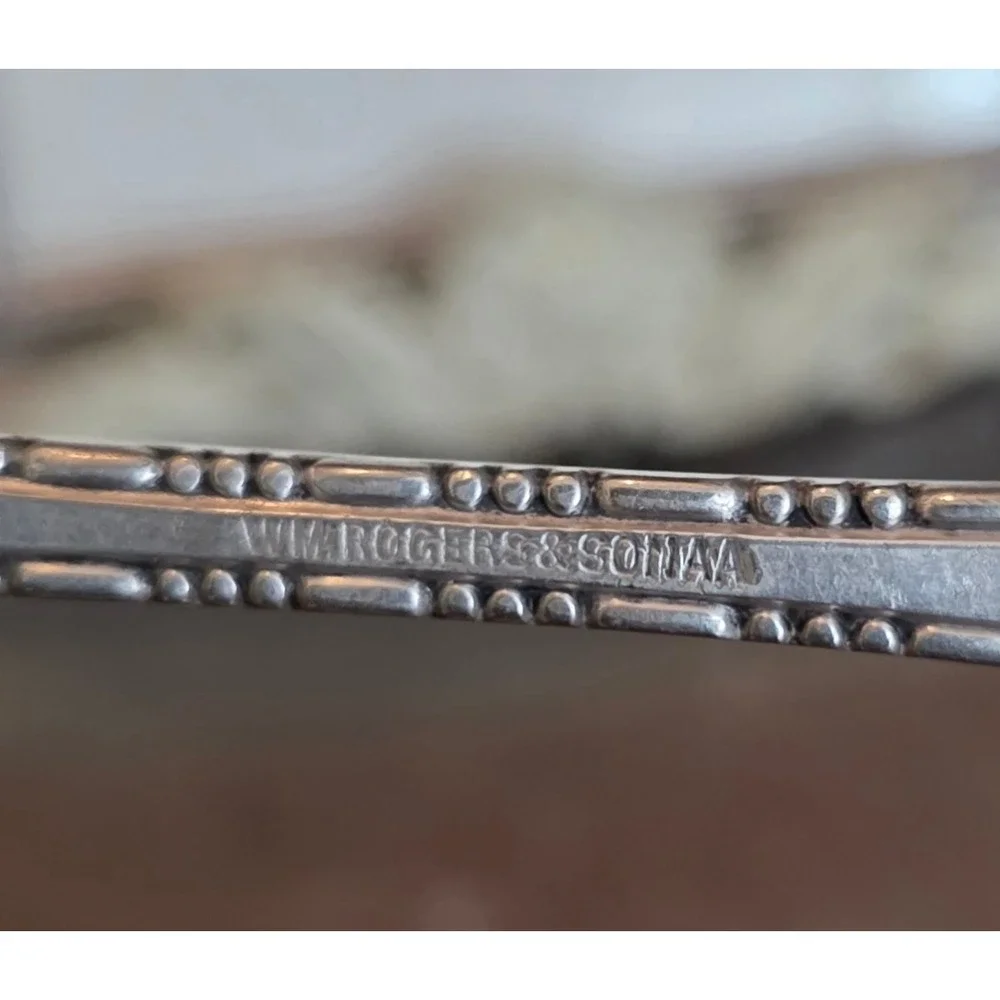 Wm Rogers & Son AA Remembrance Silverplate Cold Meat Fork Ornate Victorian 8.5in